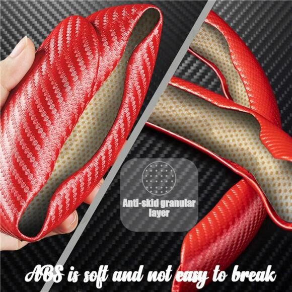 Steering Wheel Cover,Carbon Fiber Car Steering Wheel Cover with Non-Slip Lining - Picture 5 of 7